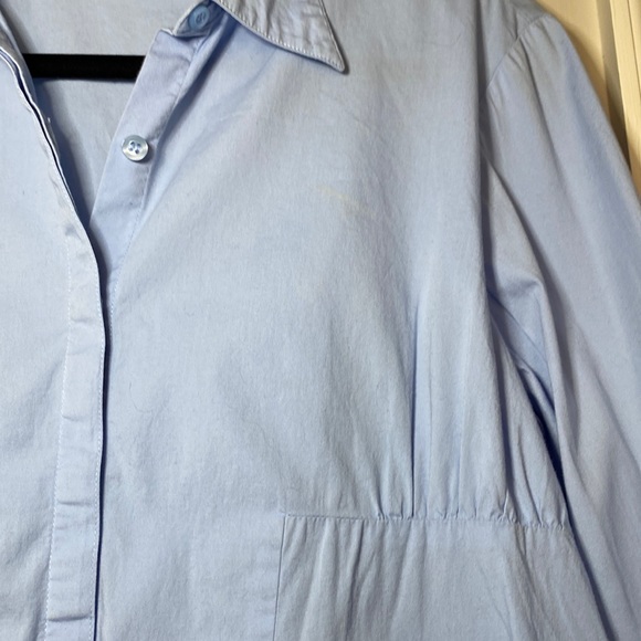 Duo Maternity baby blue lace up/tie back button down shirt M - Picture 4 of 17